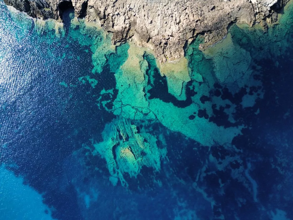 Drone picture of the ocean